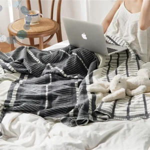 Chunky Knit Throw Cotton Blanket Knitted Blanket Knitted Throw Blanket Modern Quilt Comforter Plush