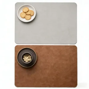 Cici Eco Friendly Leather 5mm Rectangle Dinner Table Mat Classic Style Heat resistant Non Slip Washable Model TDHE 32