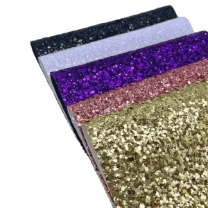 Cigno Solid Colors Chunky Glitter Fabric Nonwoven Backing Anti-Mildew Craft Luggage Car Shoes Bags Umbrellas Home Decor Leather