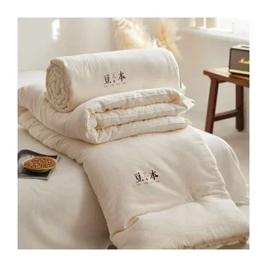 Class A Certified Zipper Organic Cotton Quilt Polyester Fill All-Season Bed Quilt Skin Friendly Classic Style Soft Comfortes