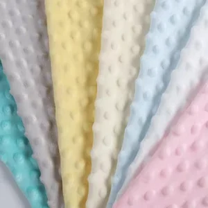 Class a Minky Dot Fabric 100% Polyester Doudou Bebe Super Soft Bean Blanket Fabric Velvet Beanie Home Textile Blanket Toy