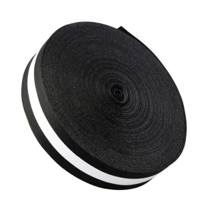 Classic Black White Stripe Polyester Webbing Strap 1.3mm Thickness Nylon Sport Webbing Tape