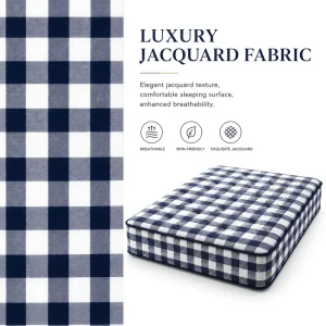Classic Blue White Stripe Fabric 100% Cotton Woven Jacquard Mattress Fabric Luxury Handcrafted Mattress Ticking Fabric