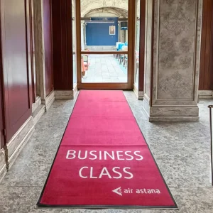 Classic Indoor Outdoor Entry Door Floor Mat Washable Floral Rubber Carpet with Logo for Home and Golf Course