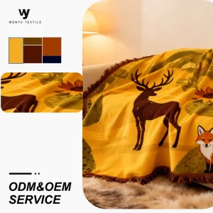 Classic Jacquard Woven Tapestry Poly Cotton Wall Hanging Blanket
