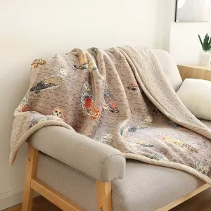 Classic Print Sherpa Fleece Throw Blanket for Home Fuzzy Soft Cozy Thick Warm Eco Friendly Modern 100% Polyester All Seasons Use