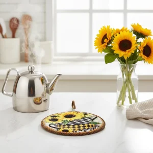 Classic Round Ceramic Heat Resistant Thermal Insulation Pad Pot Mat Placemat for Dining Table