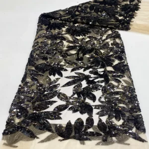 Classic Style Botanical Floral Sequin Fabric Multi Size Sequin Embroidery for Women’s Skirts Evening Gowns Fashion Vests