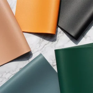 Classic Style Eco Friendly Leather Dual Sided Placemat and Coaster Set with Customized Color for Home Kitchen Dining Table