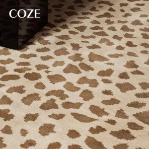 Classical Animal Print Leopard Spot Pattern Hand Tufted Carpet for Living Room Leopard Rug