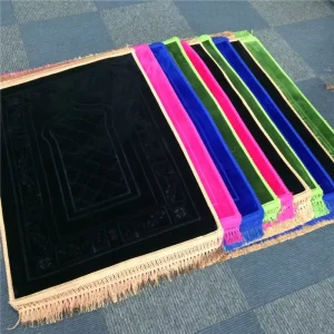Classical Anti-slip Prayer Rug Islam Mosque Gifts Prayer Mat Fringes Both Sides Muslim Prayer Folding Mat