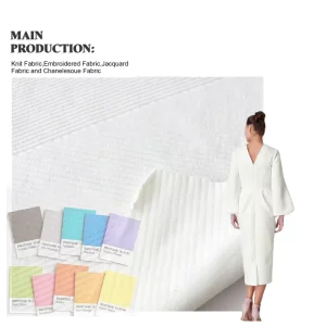 Classical Design Knitting 50% Polyester 48% Cotton 2% Spandex Solid White Textured Seersucker Fabric for Summer Garment