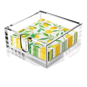 Clear Acrylic Waterproof Modern Napkin Holder Table Desktop Paper Tissue Dispenser Home Kitchen Restaurant U Shaped Opening