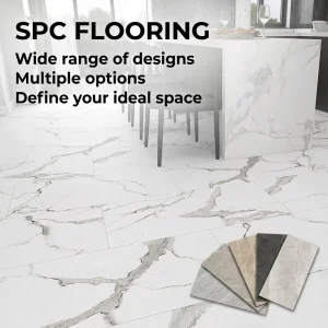 Click Lock Vinyl Plank Stone Marble Look SPC Flooring Piso De Vinilo SPC Aspecto Marmol