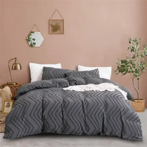 Clip Cord Tufted Duvet Cover Set King Size Microfiber Bedding Comforter Cover Quilt Cover Pillowcase Set