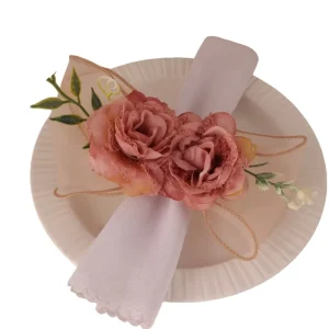 Cloth Flower Napkin Rings Serviette Ring Table Decoration Handicrafts Gift for Home Party Wedding Hotel Use
