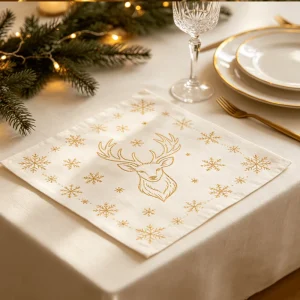 Cloth Napkin Christmas Tree Blue Table Runner and Napkins Coral Table Napkins Rust Colored Napkins White Cloth Napkins