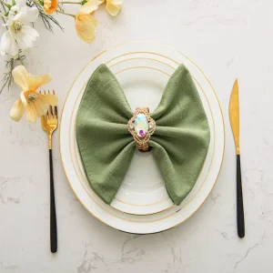 Cloth Napkins Serviette Washable Linen Cotton Servittie 17″x17″ for Wedding Party Bridal Birthday Dining Table Decorations