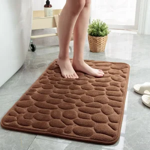 Cobblestone Bathroom Rugs Kitchen Mats for Floor Nonslip Super Water Absorbent Bath Mats for Bathroom Machine Washable Bath Rugs