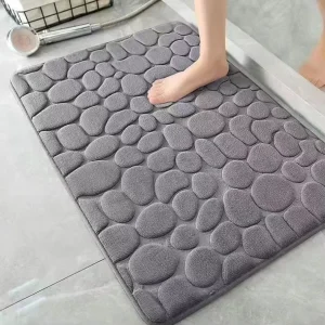 Cobblestone Embossed Bathroom Bath Mat Non-slip Carpets in Wash Basin Bathtub Side Floor Rug Shower Room Doormat Memory Foam Pad