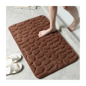 Cobblestone Embossed Foam Super Absorbent Bath Mat Quick Dry Kitchen Rug Washable Non Slip Bathroom Floor Mats