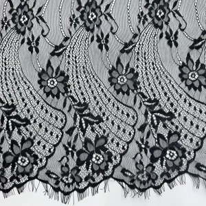 Collection Luxury Bridal French Lace Embroidered 3D Flowers Lace Fabric for Cathedral Veil Blouse Eyelash Lace