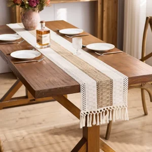 Color Matched Knotted Tassels Festival Table Decorations TV Cabinets Table Runner