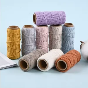 Colored Cotton Polyester OE Open End Anti Bacteria Recycled Melange Yarn Ne0.5s Ne30s 1.5mm 2mm for Crochet DIY Decorations Hand