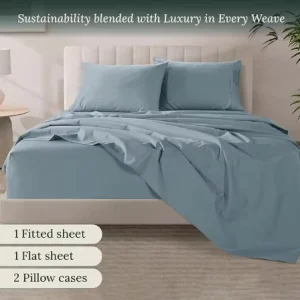 Colorful 2 Pillowcase 1 Flat Sheet 1 Fitted Sheet Custom Embroidery Logo 4pcs 100% Cotton Bedding Set