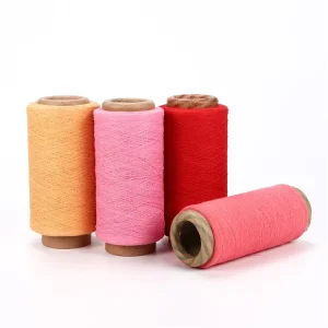Colorful Eco Friendly Recycled Cotton Polyester Blended Open End Knitting Yarn for Socks and Towel Fabric