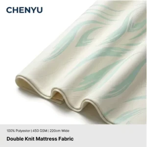 Colorful Jacquard Mattress Fabric 100% Polyester Yarn Dyed Knitted Heavyweight 450gsm 220CM