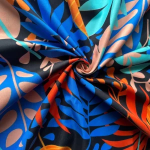 Colorful Jungle Leaves Printed Woven Twill 100% Polyester Microfiber Brushed Fabric Bedding Sheet