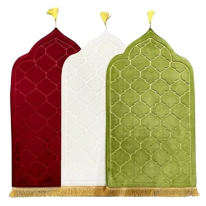 Colorful Machine Made Non Slip PET Friendly Modern Muslim Prayer Mats Islamic Mosque Worship Washable Rug