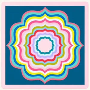 Colorful Mandala Print Mahjong Table Mat 31.5 Inch Non Slip Rubber Game Pad Noise Reduction Table Mat for Mahjong Poker Games