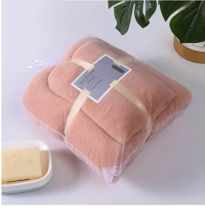 Colorful Microfiber Coral Fleece Bath Towel Sets for Bathroom