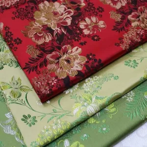 Colorful Peony Flowers Design Elegant Style Comfortable Brocade Fabric for Home Textile Sofa Cover