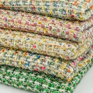 Colorful Polyester Tweed Woven Yarn Dyed Woven Fabric Suitable for Women’s Clothing Throw Pillows
