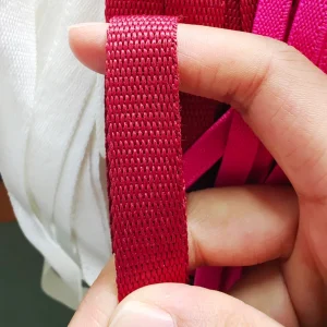 Colorful Red Orange Webbing 1mm Thickness Polyester Ribbon Webbing Custom Producer