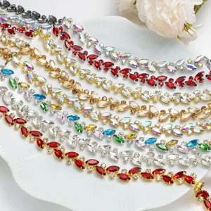 Colorful Rhinestone Chain DIY Claw style Cross border In stock Horse eye Chain Clothing Wedding Dress Accessories