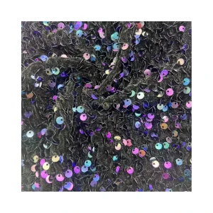 Colorful Sequins OEKO TEX Certified Soft Velvet Sequin Embroidery Fabric for Wedding Dresses Girls’ Apparel Home