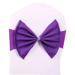 Colorful Stretch Spandex Bow Decoration Wedding Chair Sash Satin Chair Sash Wedding Chair Sash