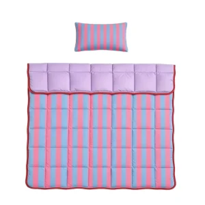 Colorful Strip Pattern Kids Bedding Set with Quilted Duvet Comfortable Home 100% Cotton Bedding Set Customized Print 2 Piece Set