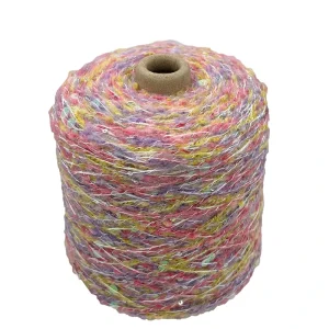 Colorful Terraced Fields Spun Cotton Bead Thread Irregular Segments Space Dyed Eco Friendly Recycled Oil Painting Fancy Yarn