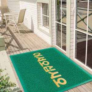 Colourful Thick Waterproof Loop Pile Anti Skid PVC Door Mat Foamed Hard Backing for Meeting Rooms Households Outdoor