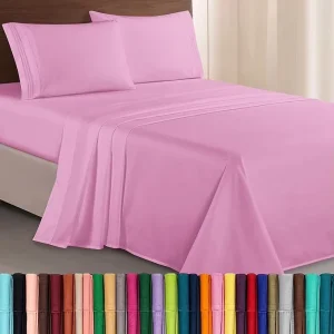 Comfort Luxurious 1500 Premium Hotel Quality Microfiber Three Line Embroidered Softest 4 Piece Bed Sheet Set Wrinkle