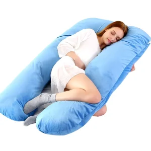 Comfort Soft U shaped Side Sleeper Pregnant Woman Body Maternity Pillow with Crystal Velvet Removable Cover