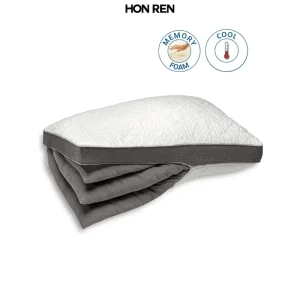 ComfortFit Ultimate Bed Pillow Filling Memory Foam & Down Alternative with Removable Cooling PE Fabric Cover for Hot Sleepers