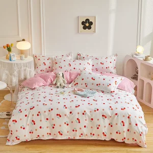 Comfortable 100% Polyester Microfiber Bed Cover Flat Fitted Sheet Set Modern Geometric Printing Technique Woven 100TC All Season