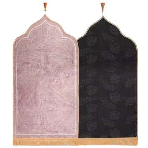 Comfortable Adult Prayer Mat with Back Rest Muslim Padded Area Rug Set