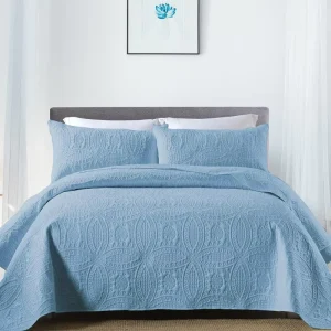Comfortable Bedspread Home Textile Soft Bed Sheet Solid Color Bed Set Microfibre Ultrasonic Bed Cover With Pillowcase